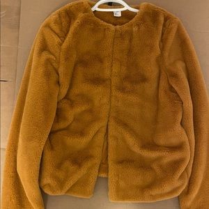 Yellow mustard fur coat/jacket